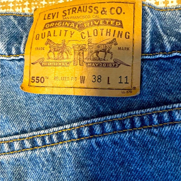 LEVIS Shorts 550 Vintage 90s White Tab Denim  Men's 38 X 11 EUC - Picture 2 of 5